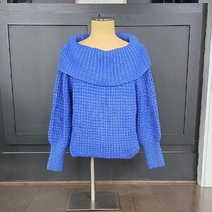 Express Cobalt Blue Cowl Neck Sweater